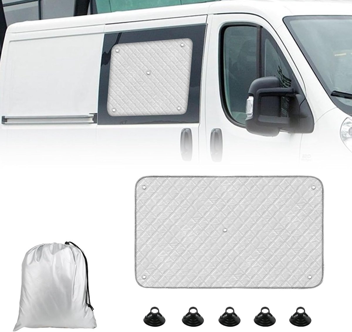 Autozonwering voor Schuifdeur compatibel met Ducato 2006-2025, Zonneklep Interne Zonwering Auto Zijruit Mat