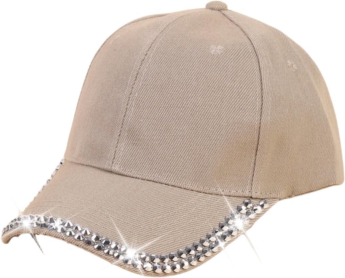 Basecap Strass Honkbalpet Glitter Baseball Cap Verstelbare Baseballpet Katoen Baseball Cap Zomer Zonnehoed Sparkle Zonnehoed Ademend Zonnepet voor Golf