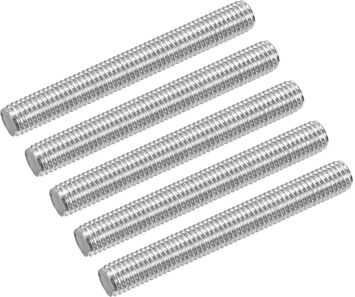 10 stuks M8 x 70 mm volledige schroefdraad stang 304 roestvrij staal rechtse schroefdraad staven voor ankerbouten, klemmen, haken en U-bouten, 1,25 schroefdraadhelling