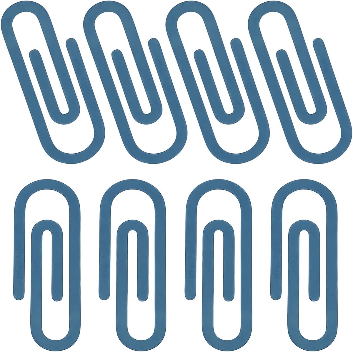 2,8 inch paperclip bladwijzers, 8 stuks metalen boekenleggers pagina markers cadeau voor boek lezen notebook document kantoor leraar lezer, blauw