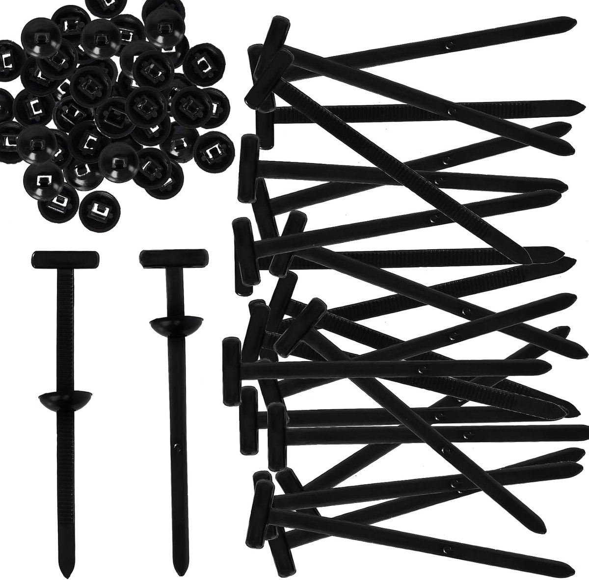 100 stuks universele kabelbinders gesp van nylon: kabelbinders voor autohouder, nieuwe UV-bestendige gereedschapsbevestiging, universele push-mount voor autoreparatie