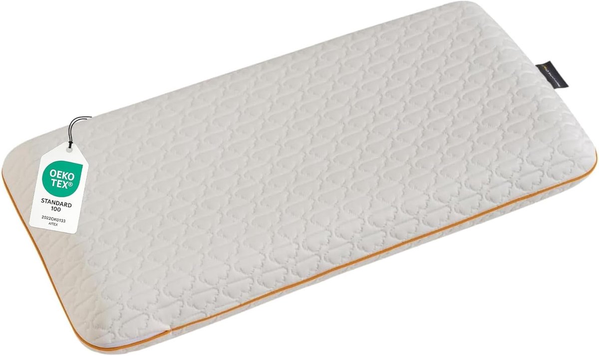 kinderhoofdkussen voor slapen 66x33x6 cm, ademend, zacht, ergonomisch kussen, jongen, meisje, viscoelastisch hoofdkussen, wit