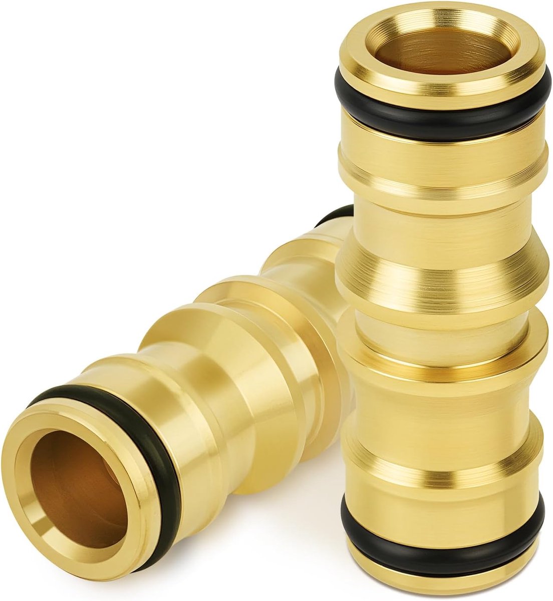 Messing buitendraad, slangverbinder, 1/2 inch, 2 stuks dubbele stekker voor tuinslang, slangverlenging, stekker, voor tuin, huis, slang, autowas, waterapparaten