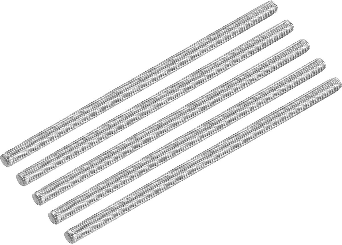 15 stuks M5 x 120 mm volledige schroefdraad stang 304 roestvrij staal rechtse schroefdraad staven voor ankerbouten, klemmen, haken en U-bouten, 0,8 schroefdraadhelling