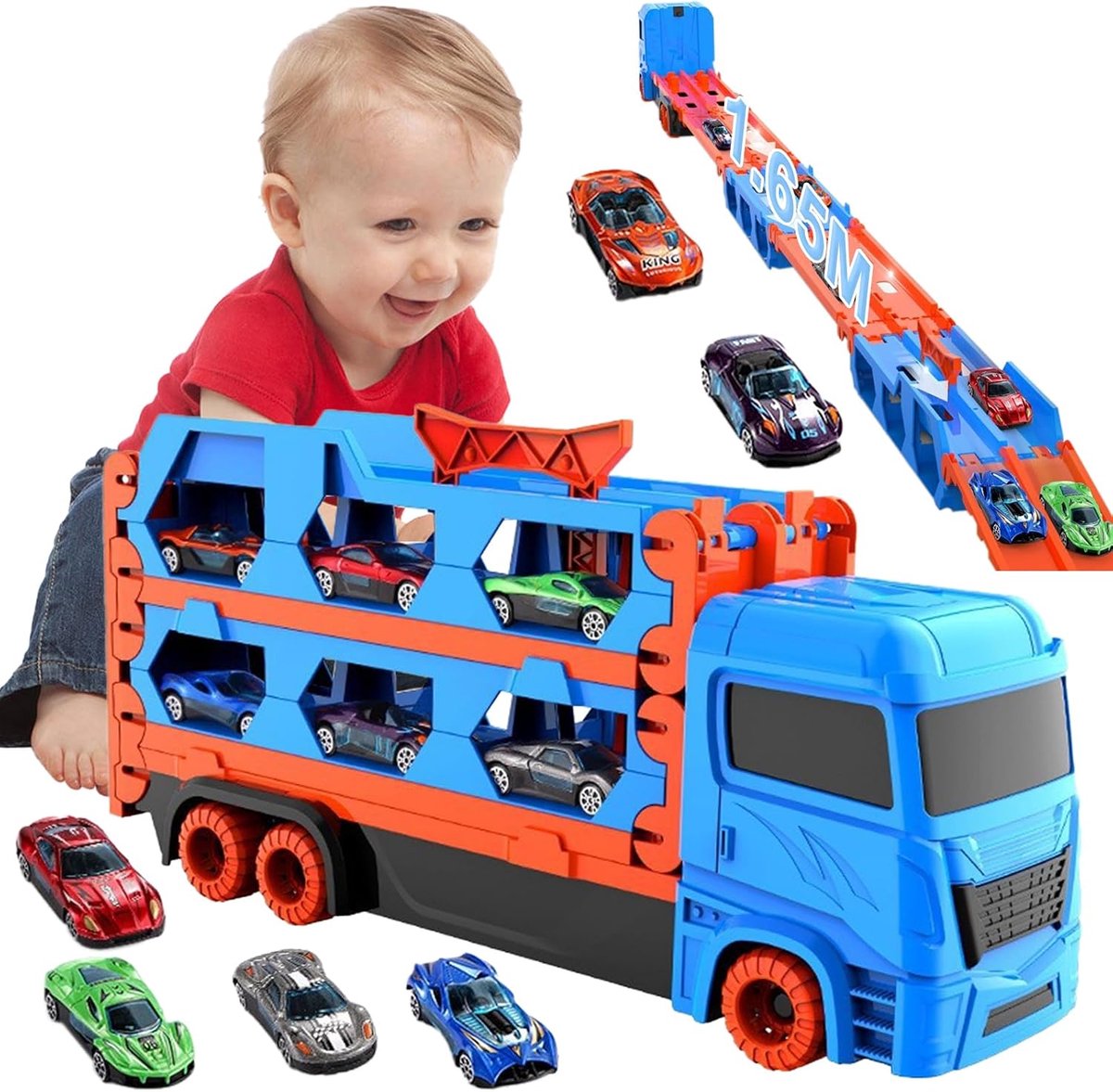 Auto's, transportwagen, speelgoedset voor kinderen, transporttruck, speelgoedauto's voor jongens van 3, 4, 5, 6 mini-automodellen, speelprijzen voor kinderen en jongens