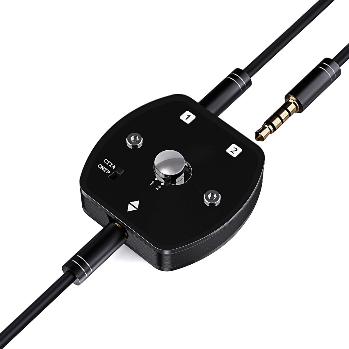 3,5mm Audio-Switch & Splitter – 1(2) Ingang 2(1) Uitgang AUX-Audio-omschakelaar, ondersteunt TS, TRS, TRRS, geruisloos, compatibel met PC, laptop, smartphone en hoofdtelefoon