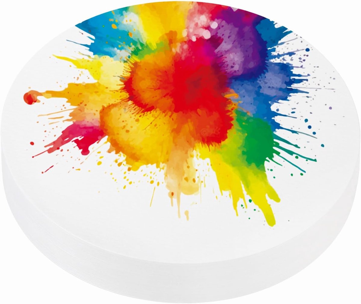 60 Vellen Katoen Aquarel Papier Rond 150lbs/300 GSM Koude Pers Water Kleurverf Papier Voor Art Schilderen Aquarel Tekening Kunstenaar, 15,5 cm
