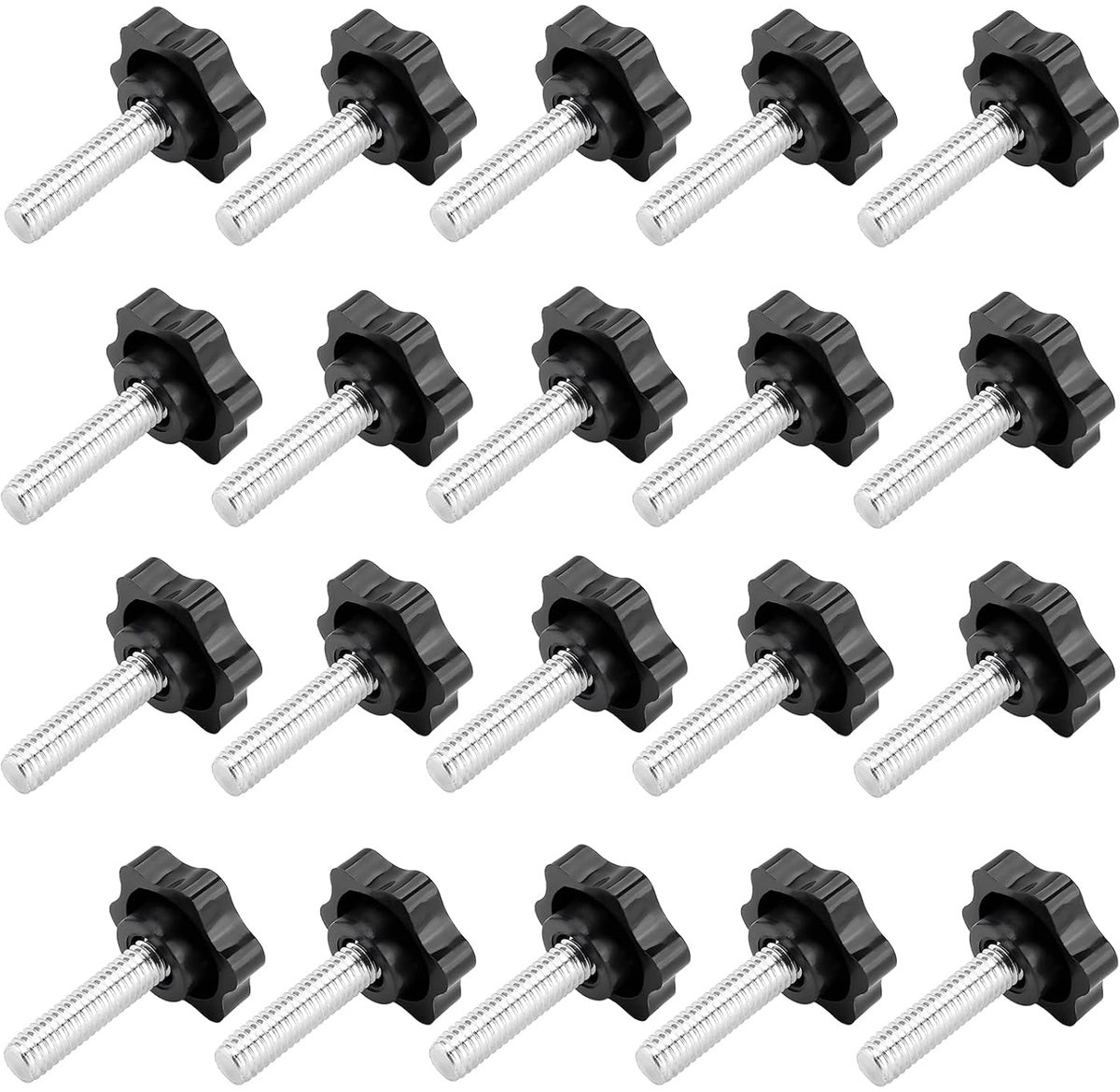 20 stuks sterschroeven, sterkopschroeven, kartelschroef, vleugelschroef | Sterkop klemknop, vleugelschroeven, klemschroef voor mechanische instrumenten uitrusting (M8 x 30 mm)