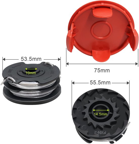 Spoelen voor Bosch ART 24 27 30 Grastrimmer, 6 Stuks - Trimmerspoel Met Spoeldeksel voor AdvancedGrassCut36, Lengte 6m, Diameter 1,6mm — afbeelding 4