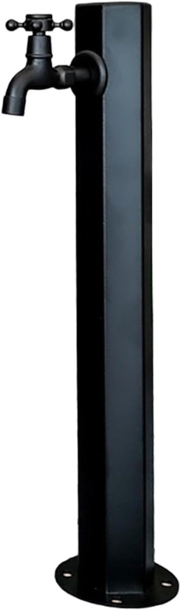 Tuinwaterkolom - Buitenkraan Zuil - Tuinonderhoud - Roestvrij Staal - 60 cm Hoog - Zwart