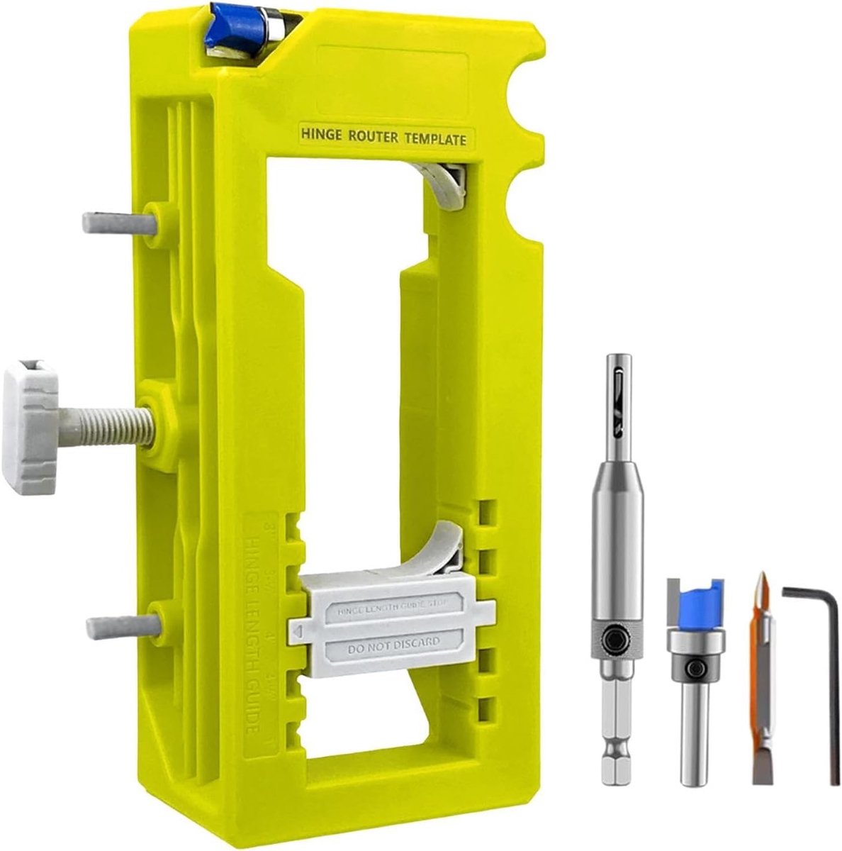 Deurscharnier Jig - Boorsjabloon Houtbewerking - Deuren Monteren - Verstelbare Uitlijning - 21.5 x 11 cm - Groen