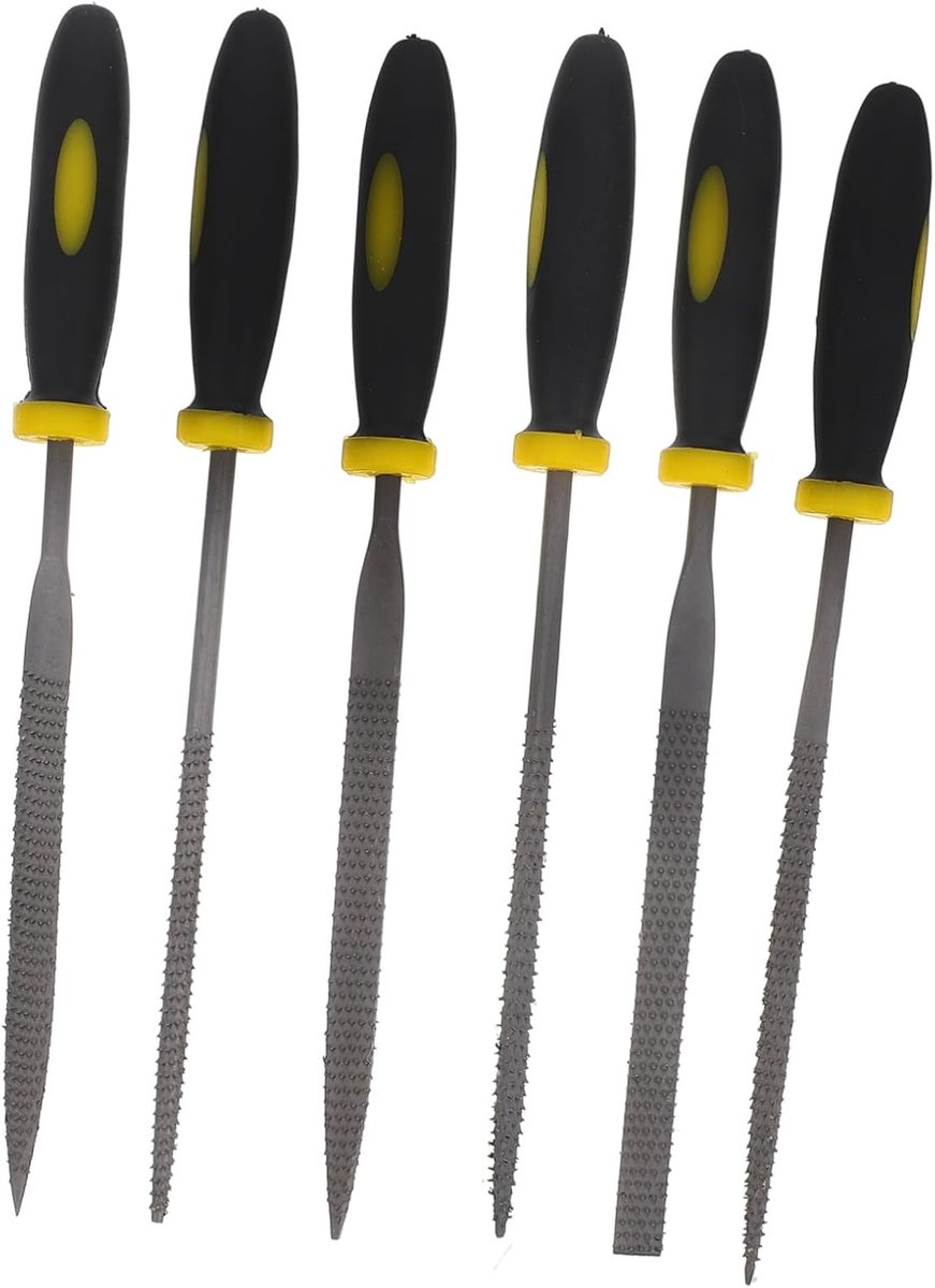 Houtvijlen Set - Raspvijlen Houtbewerking - Materiaal Vormgeven - Antislip Handgreep - 140x3mm - Zwart