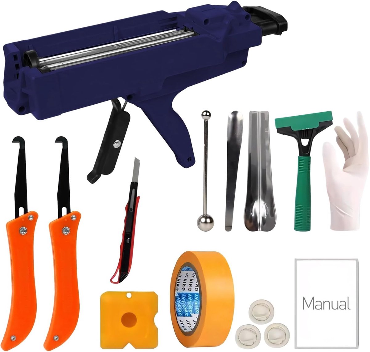 Epoxy Applicator Kit - Kitpistool Set - Klus Klussen - Druppelloos Ontwerp - 11 Delig - Meerdere Kleuren