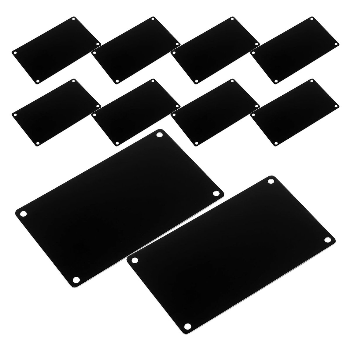 Naamplaat Metaal - Gegraveerde Tags - Professionele Identificatie - Weerbestendig Aluminium - 10x6cm 10 Stuks - Zwart