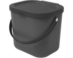 Rotho Albula afvalscheiders - GFT afvalbak - 6L - zwart
