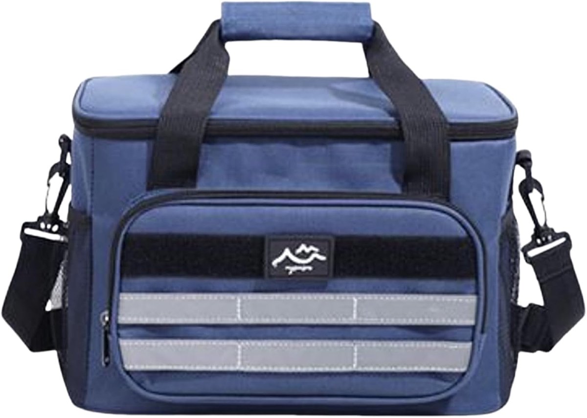 Strandkoeler Lunchbox - Geïsoleerde Tas - Maaltijden Koel Houden - Waterdichte Buitenkant - 30 x 21 x 18 cm - Marineblauw
