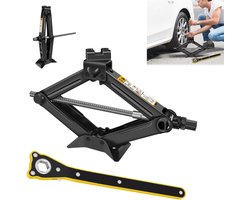 Schaarwagenheber set - Pechhulp auto - Bandenwissel uitvoeren - Voertuigspecifieke pasvorm - 2 Ton draagvermogen - Zwart
