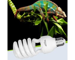 UVB Reptielenlamp - Calciumlamp Terrarium - Gezondheid Reptielen - Imiteert Zonlicht - 26 Watt - Wit