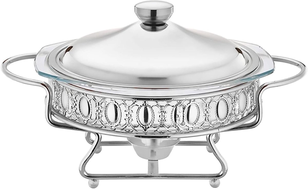Buffet Set - Warmhoudbak - Eten Warm Houden - Roestvrij Staal - 2 L - Zilver