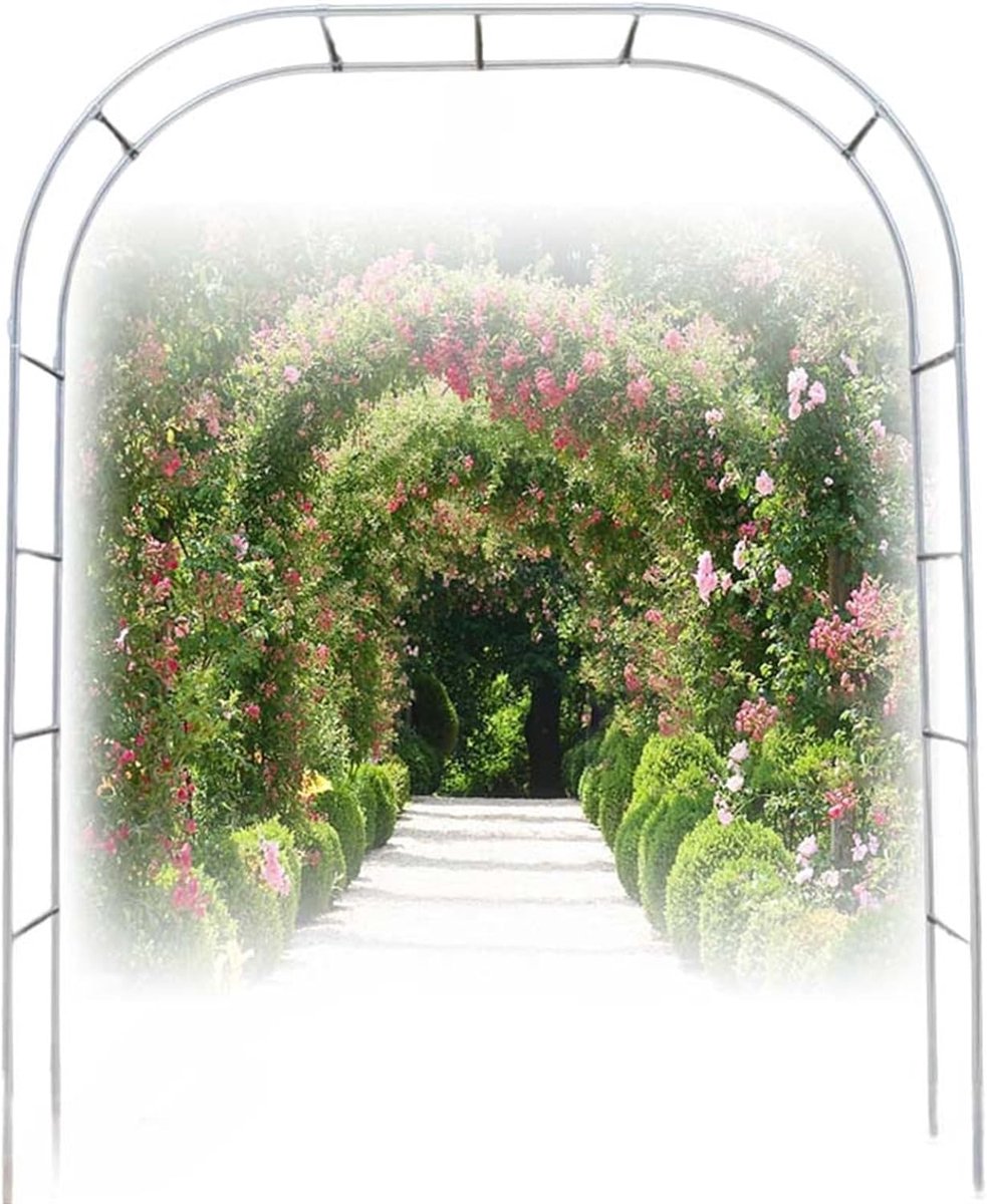 Tuinboog - Decoratieve boog - Planten ondersteunen - Roestvrij staal - Breed 180 cm - Zilverkleurig