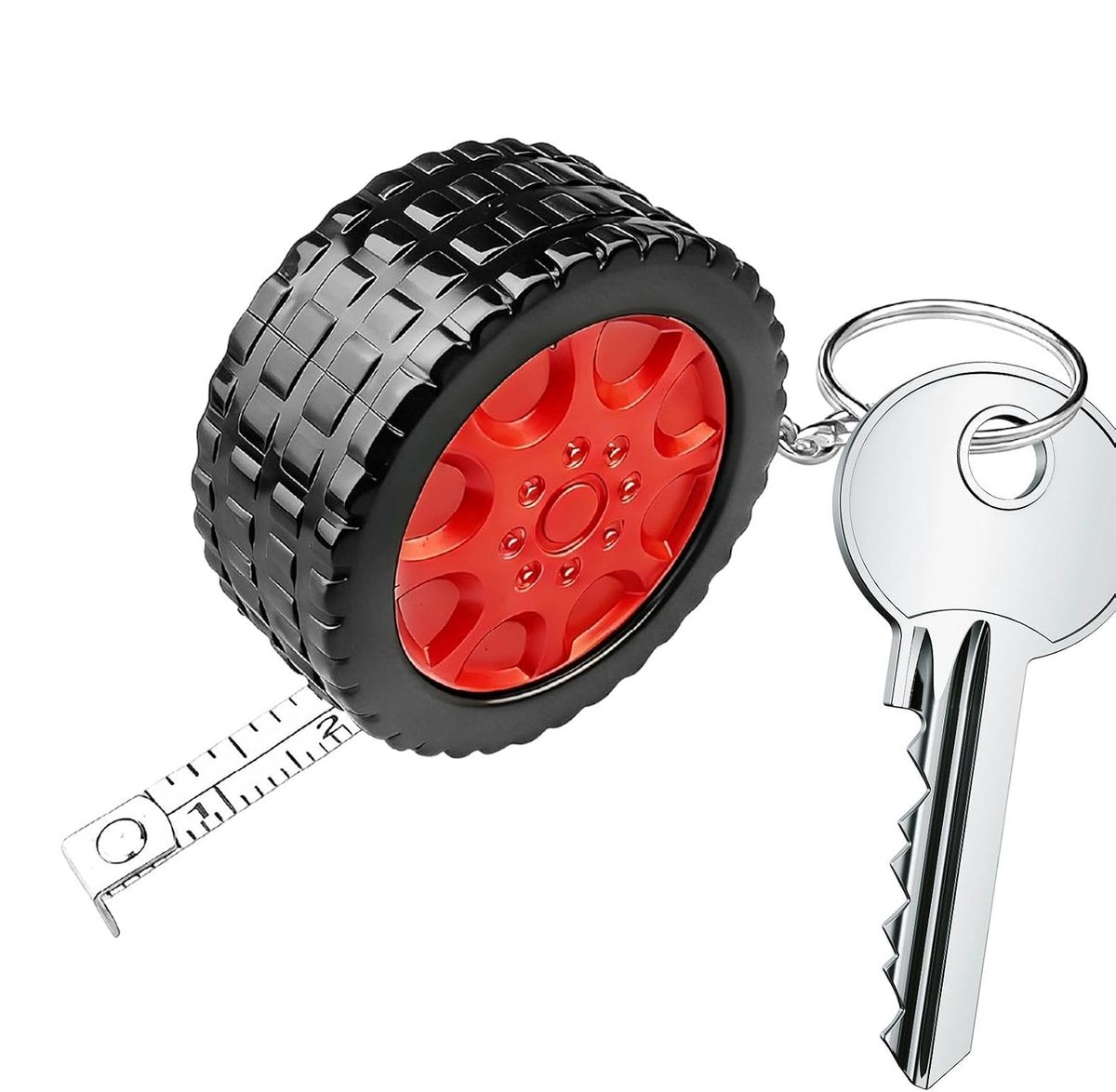Klein meetlint - Bandmaat - Nauwkeurig meten - Intrekbaar ontwerp - 1 meter - Rood