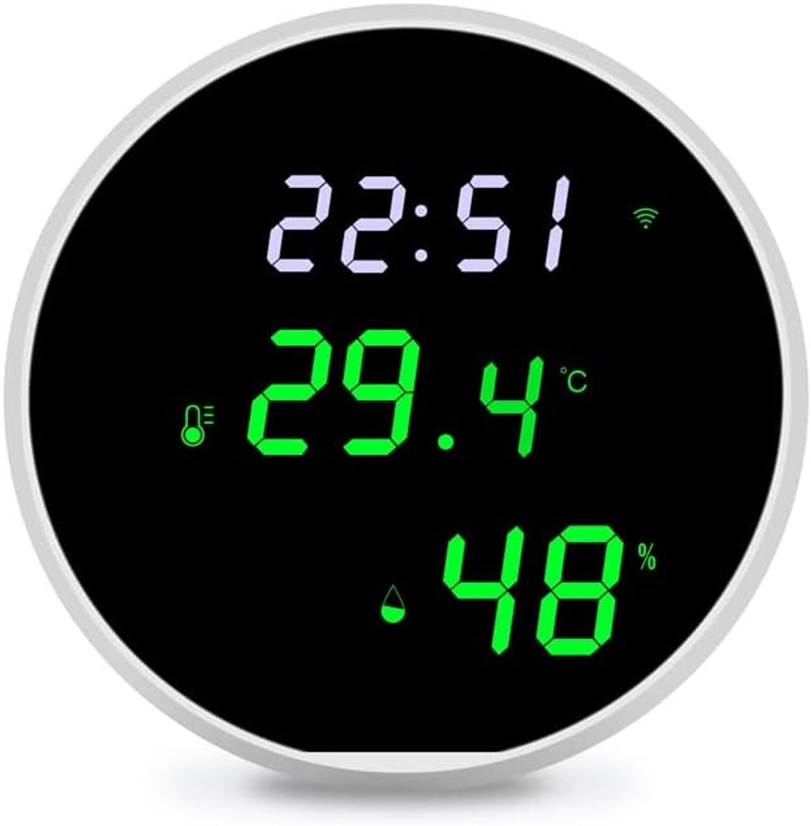 Slimme Sensor - Temperatuur Vochtigheid - Huis Bewaken - App Afstandsbediening - 85 x 85 mm - Wit
