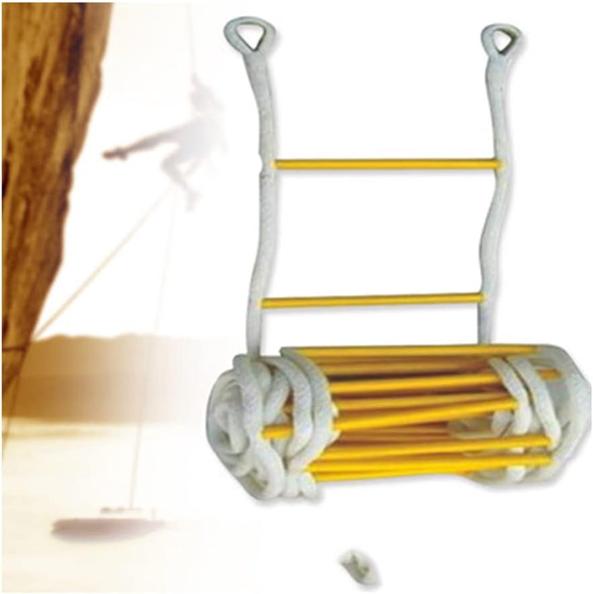 Touwladder - Vluchtladder - Veilige Ontsnapping - Compact Ontwerp - 18 Meter - Zwart