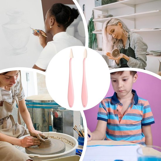 Papierkunst blenders - Mengstokjes Spons - Tekenen en mengen - Ergonomisch ontwerp - 20 reservekoppen - Roze — afbeelding 5