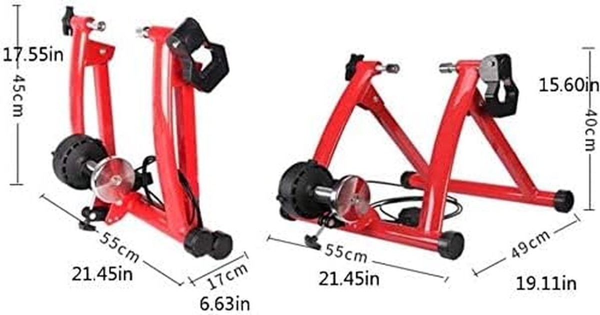 Fietstrainer - Indoor Trainer - Thuis trainen - Magnetisch weerstandsysteem - 55 x 49 x 40 cm - Zwart