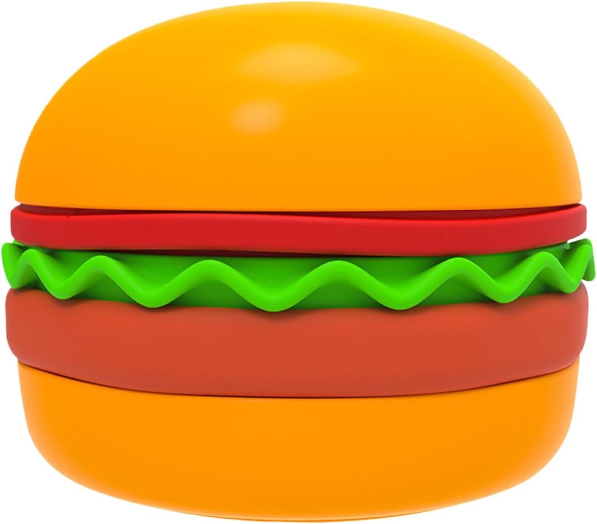 Langzame voederbak - Hondenkom Interactief - Gezond Eten - 5-in-1 Hamburger Design - 16x16x12 cm - Oranje