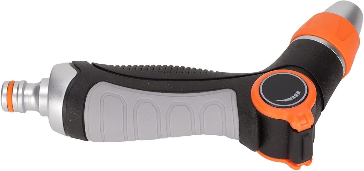 Tuinslangmondstuk Ergonomisch - Handsproeier Zinklegering - Auto Wassen Tuin - Roterende Aanpassing - 18 cm - Zilverkleurig