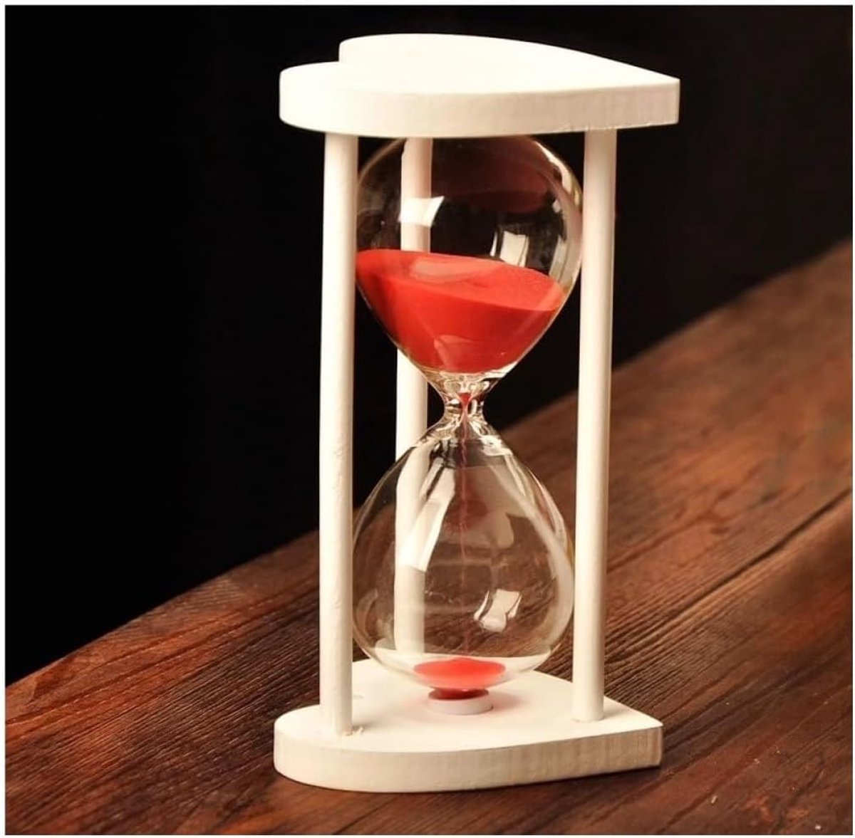 Zandloper Timer - Zandklok Decoratie - Koken Tijdmeting - Houten Frame - 30 Minuten - Houtkleurig