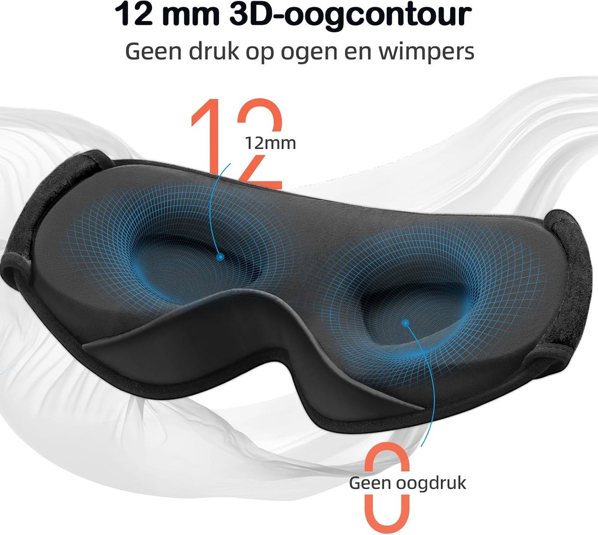 Slaapmasker - Katoen - 3D-lichtblokkerend - Gehoorbescherming - Voor Zijslapers