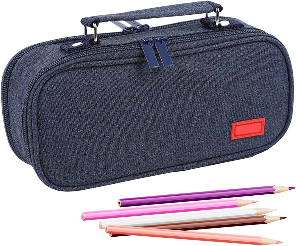Etui met Meerdere Lagen - Pennenzak Pennentas - Spullen Organiseren - Scheurbestendig Materiaal - Niet Gespecificeerd - Marineblauw