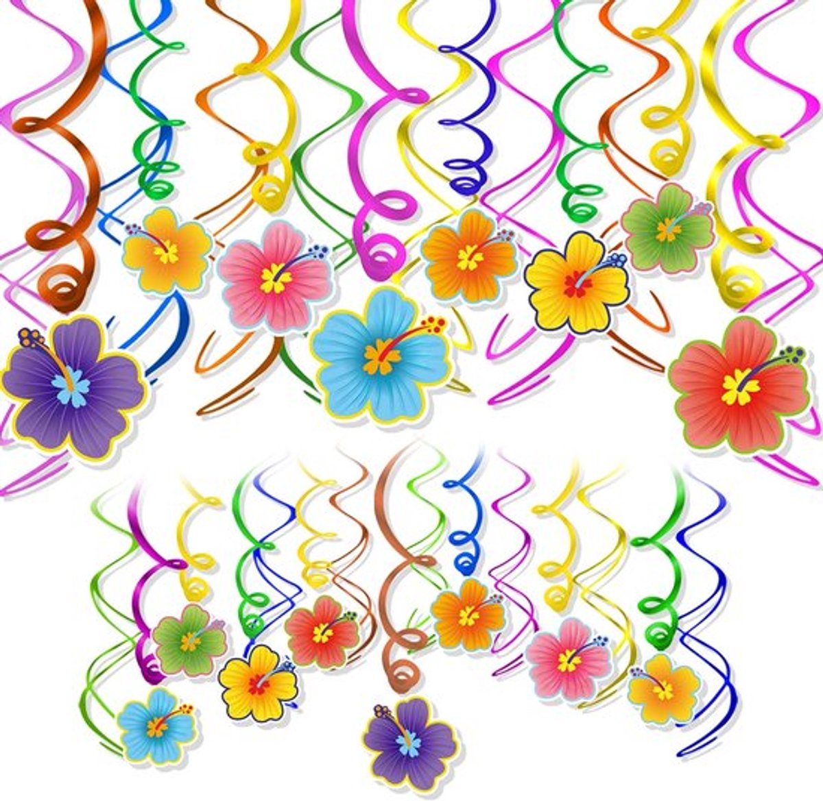 Zeynomax - Hawaiiaanse Feestdecoratie - Tropisch Thema - 30 Stuks - Wervelingen