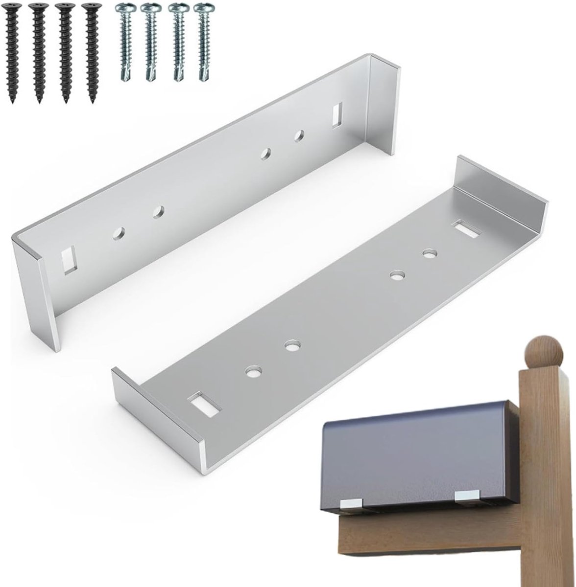 Brievenbus Montagepaneel - Brievenbusbeugel Aluminium - Brievenbus Beveiligen - Weerbestendig Aluminium - 2 stuks - Zilver