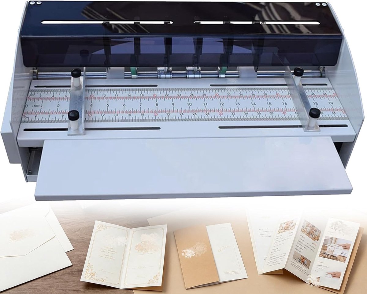 Papier Verwerkingsmachine - Vouw en Snijapparaat - Kaarten Maken - 3-in-1 Multifunctioneel - 470mm Breedte - Metaal