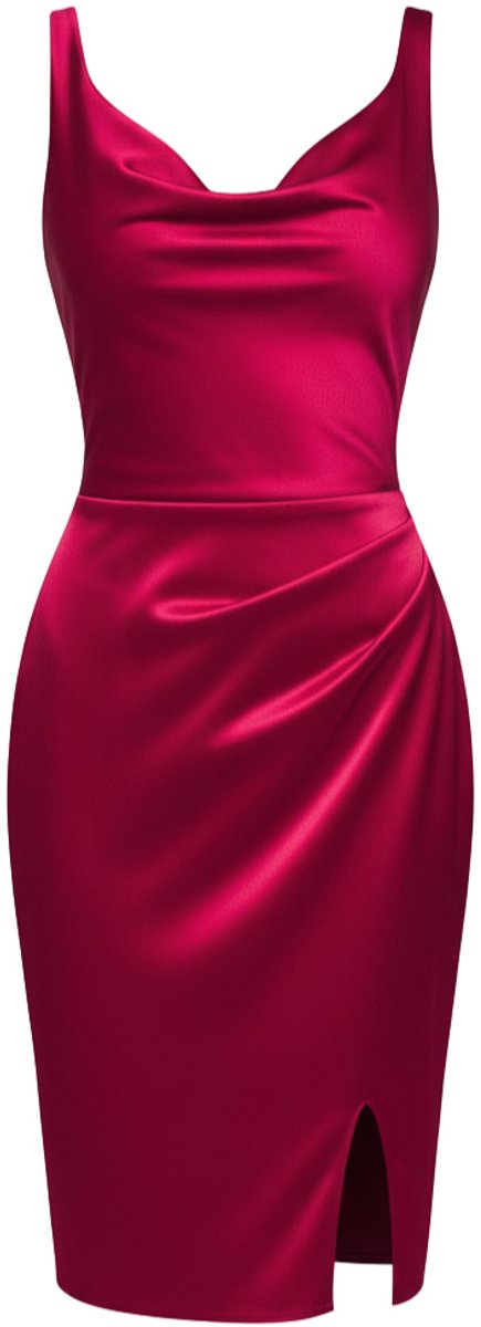 LARICA Jurk - Rits - Jurk Donkerroze XS