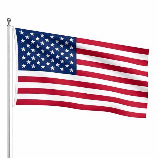 Drapeau américain flottant sur un mât.