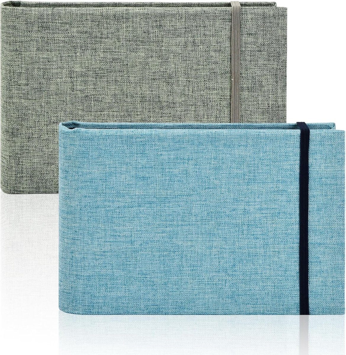 Mini Fotoalbum 10 x 15 cm - 2 Stuks Linnen Cover, Ideaal voor Foto's, Kaarten en Herinneringen van Trouwerijen en Vakanties
