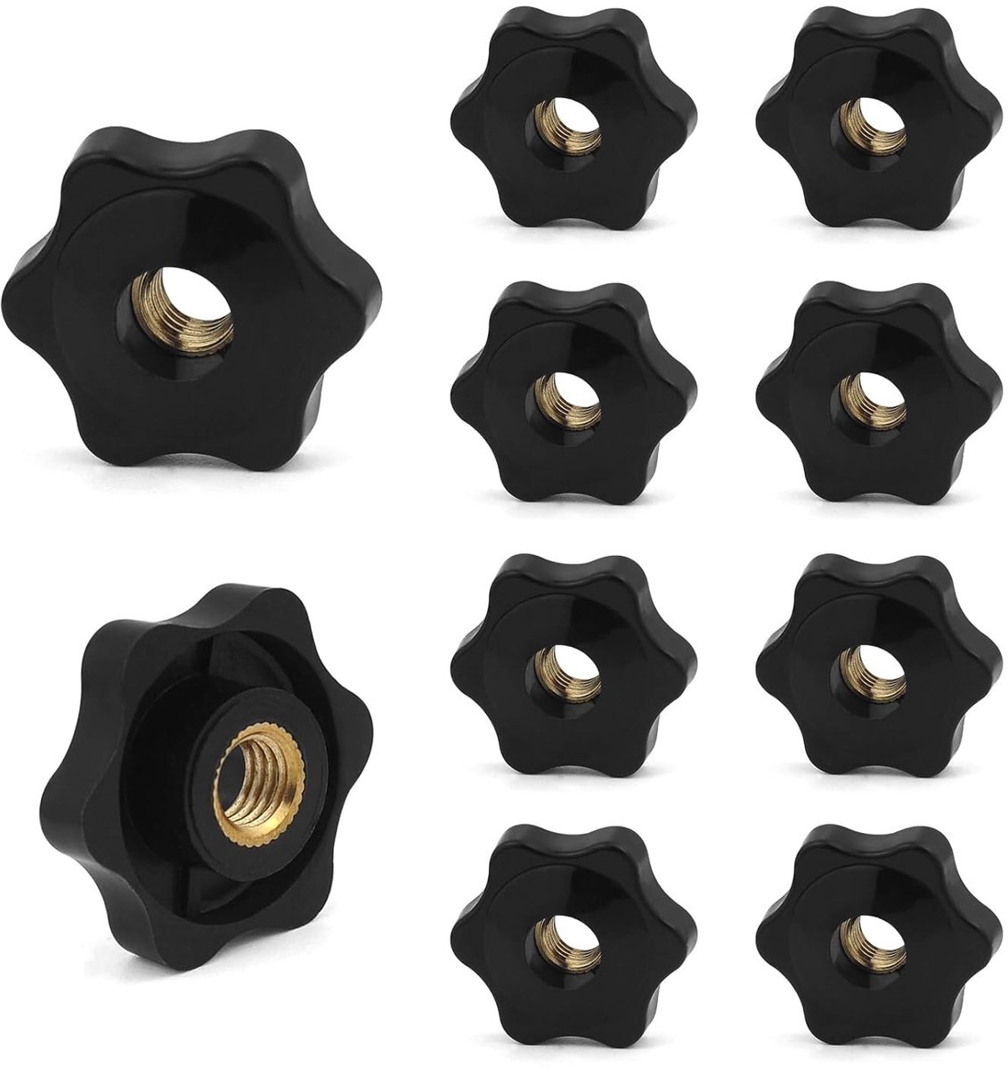10 Stuks M8 x 32mm Sterschroeven met Hexagonale Plastic Kop, Vervangingsschroeven voor Mechanische Bevestiging en Star Grip Bevestiging