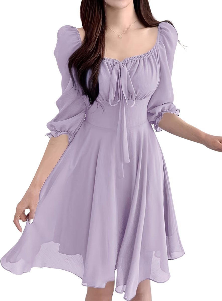 Currero Zomerjurk Dames Zomerjurken Volwassenen Vrouwen Midi Jurk Ibiza Stijl Sundress Dress XS Paars