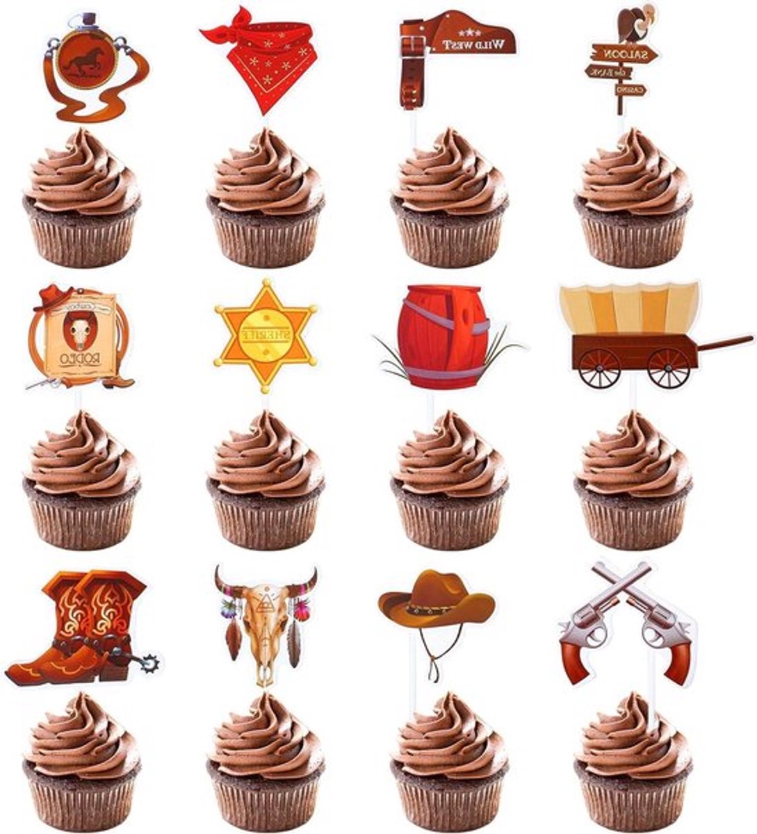 Glitter taartdecoratie voor cowboy thema - Allecto Plus