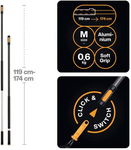 Fiskars QuikFit 1080671 Telescoopsteel 1740 m van Fiskars — afbeelding 2