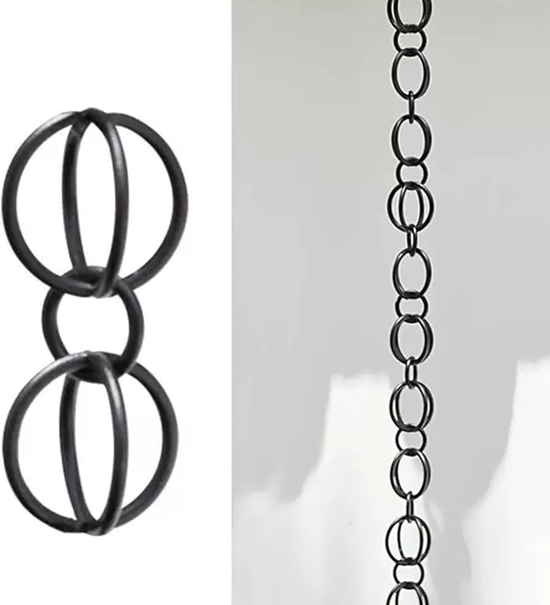Regenketting - Watergeleider - Tuindecoratie - Japanse stijl ontwerp - 2.4 meter - Aluminiumkleurig