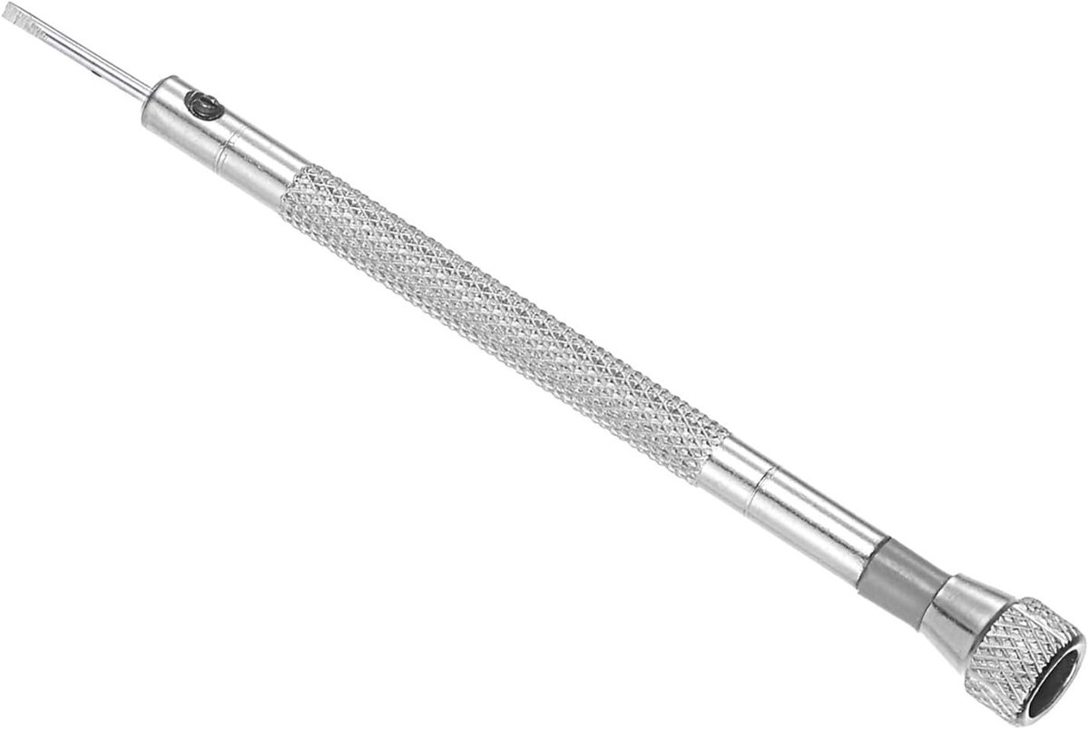 Kleine Platte Schroevendraaier 1.4mm, 90mm Lengte, Carbon Staal met Antislip Handvat - Ideaal voor Brillen, Horloges en Laptops