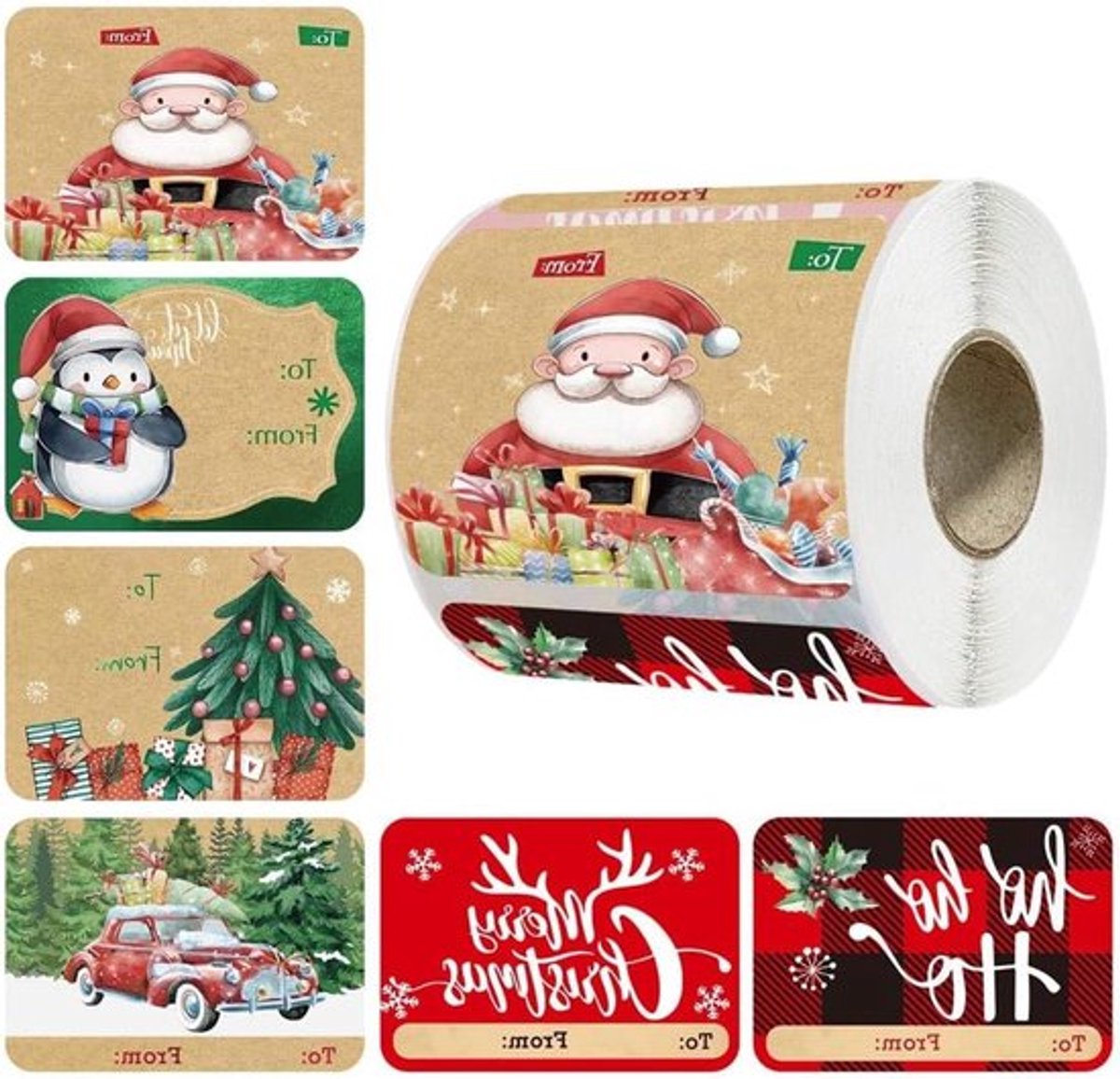 Inovra Plus - Zelfklevende stickers - Kerstlabels 250 stuks