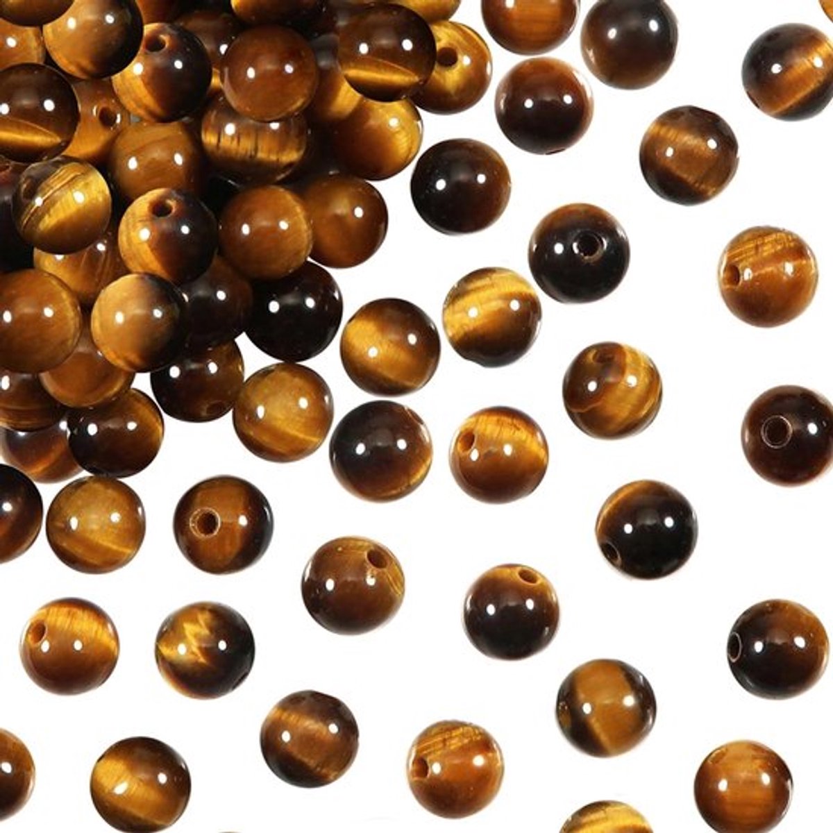 Solidchoice - Dailygoody - Natuursteenkralen - Tijgeroog Kralen - Ronde Kralen 12