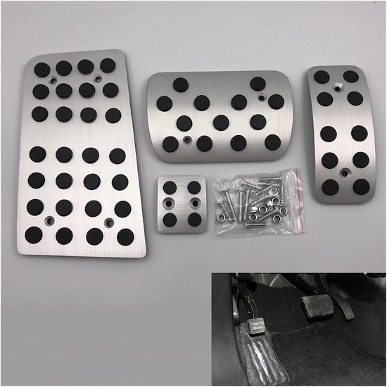 Auto Pedaalhoezen - Antislip Pedaal - Veiliger Rijden - Aluminium Legering - Set van 4 - Zilver — afbeelding 2