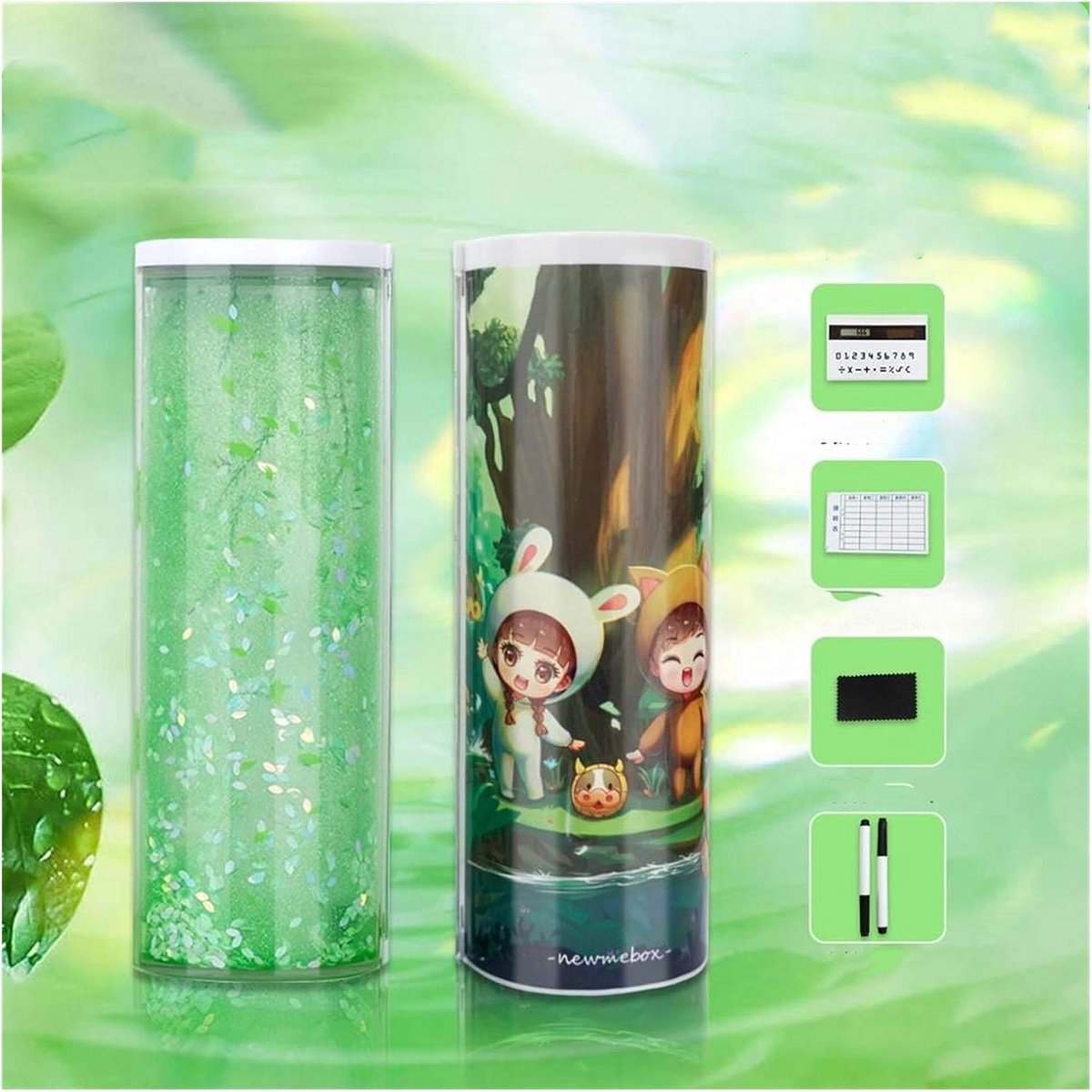 Creatieve Pennenhouder - Opbergdoos - Briefpapier Organiseren - Met Ingebouwde Rekenmachine - 21 cm Lengte - Multicolor